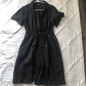 Athleta| Dress| Women’s| Size 12| Black Short sleeves 100%linen tie waist